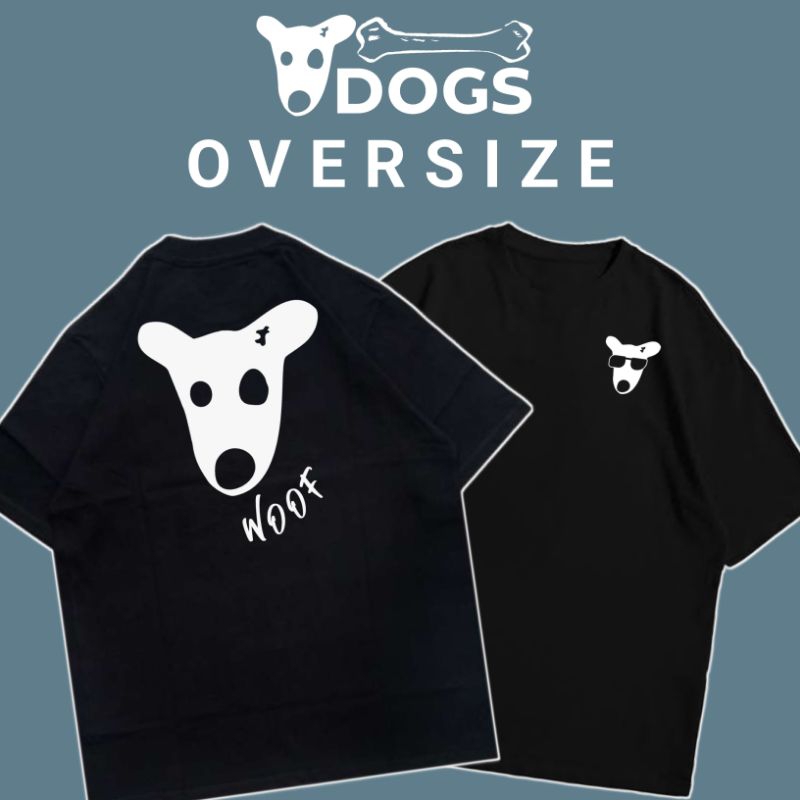 [HOT] KAOS OVERSIZE DOGS WOOF STREETWEAR / TSHIRT CRYPTO DOGS / COTTON COMBED PREMIUM / WARNA HITAM 