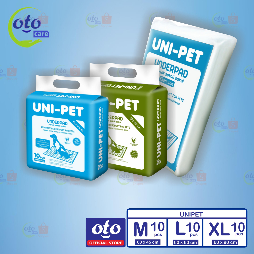 UNIPET Underpad Perlak Alas Pipis BAB Hewan Anjing Kucing Kelinci Hamster Isi 10x