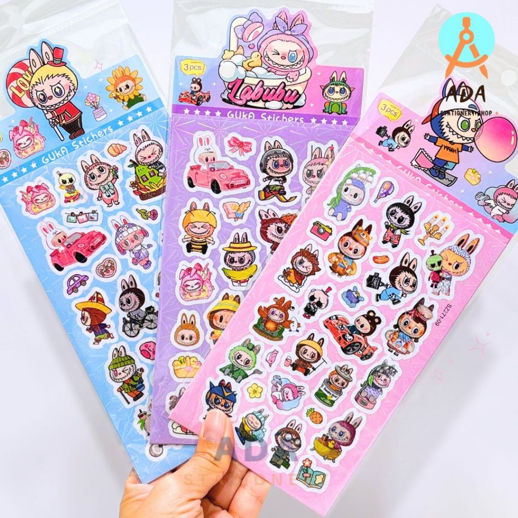 

1 Pc isi 3 Lembar STICKER LABUBU GLITER/ SZ 271-4 /STIKER LABUBU