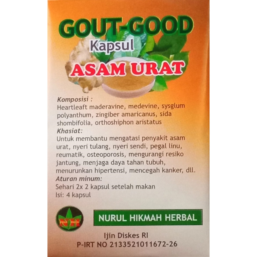 

Herbal Nyeri tulang nyeri sendi Gout Good Kapsul