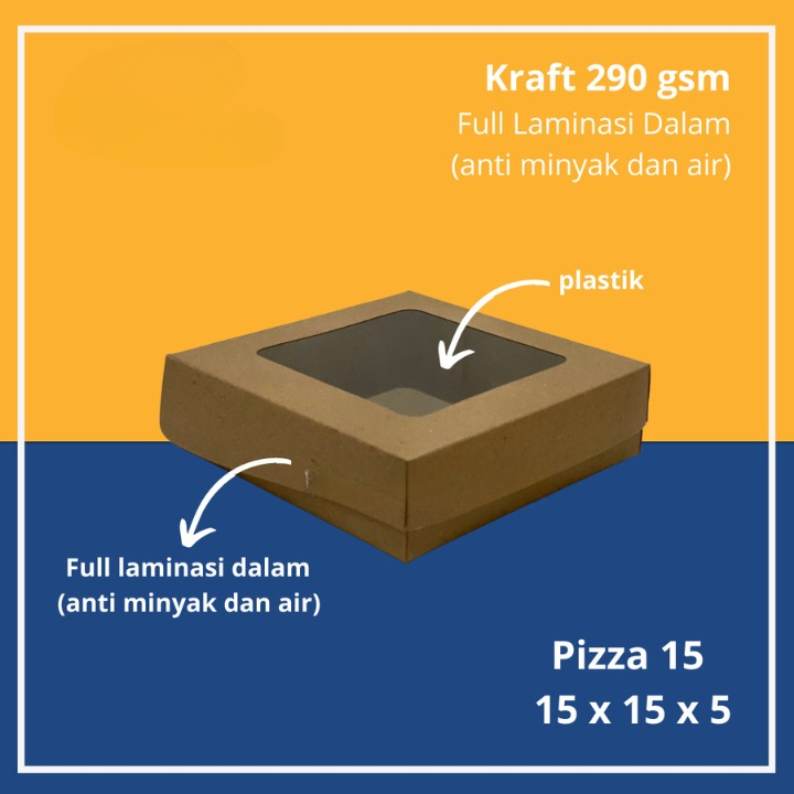 

(10pcs) Dus Kotak Jendela Mika Packaging Brownies Cookies Box Donat Ukuran 15x15x5cm