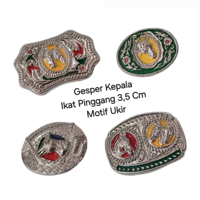 GESPER KEPALA IKAT PINGGANG KULIT 3,5CM