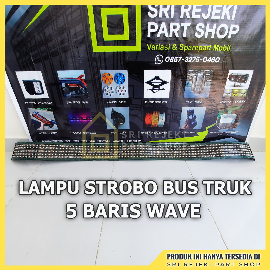 Lampu Strobo Kaca 4 & 5 Baris Wave RGB 12V 24V Truk Bus Pick Up Rakitan Mbois