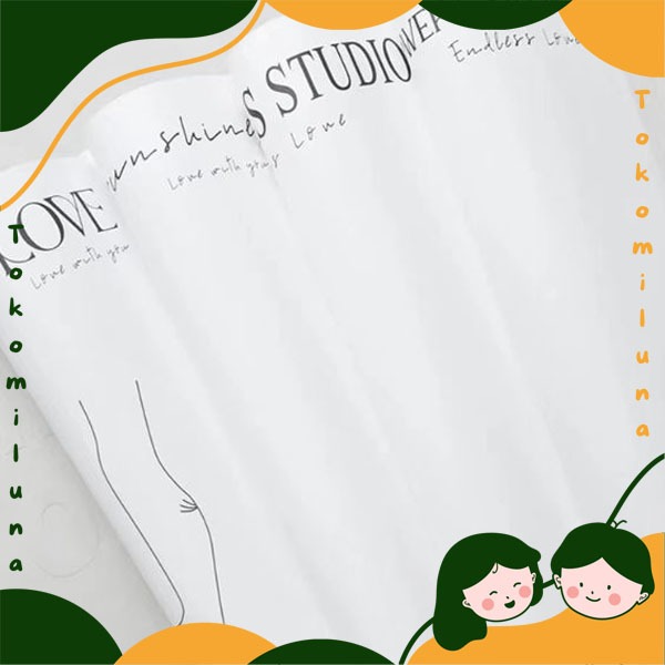 

Simple word cellophane flower bouquet wrapping paper kertas pembungkus buket bunga estetik romantis HB1669