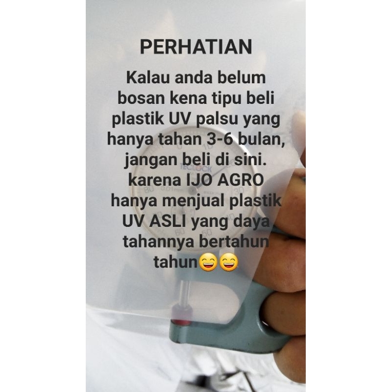 Plastik uv 14% lebar 3 meter tebal 200 micron, 1 roll panjang +/-100 meter