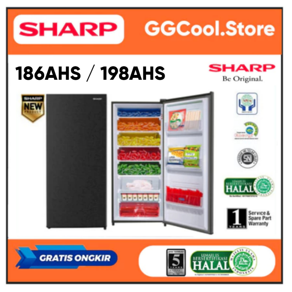 Kulkas Sharp Freezer Kulkas Rak FJM186AHS Kulkas Rak Sharp Kulkas 6 Rak Freezer