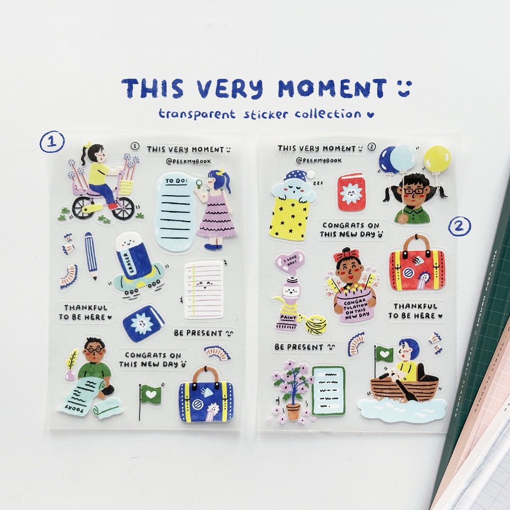 

Stiker Peekmybook Transparan Premium This Very Moment / Transparent Sticker Deco / Stiker Journaling