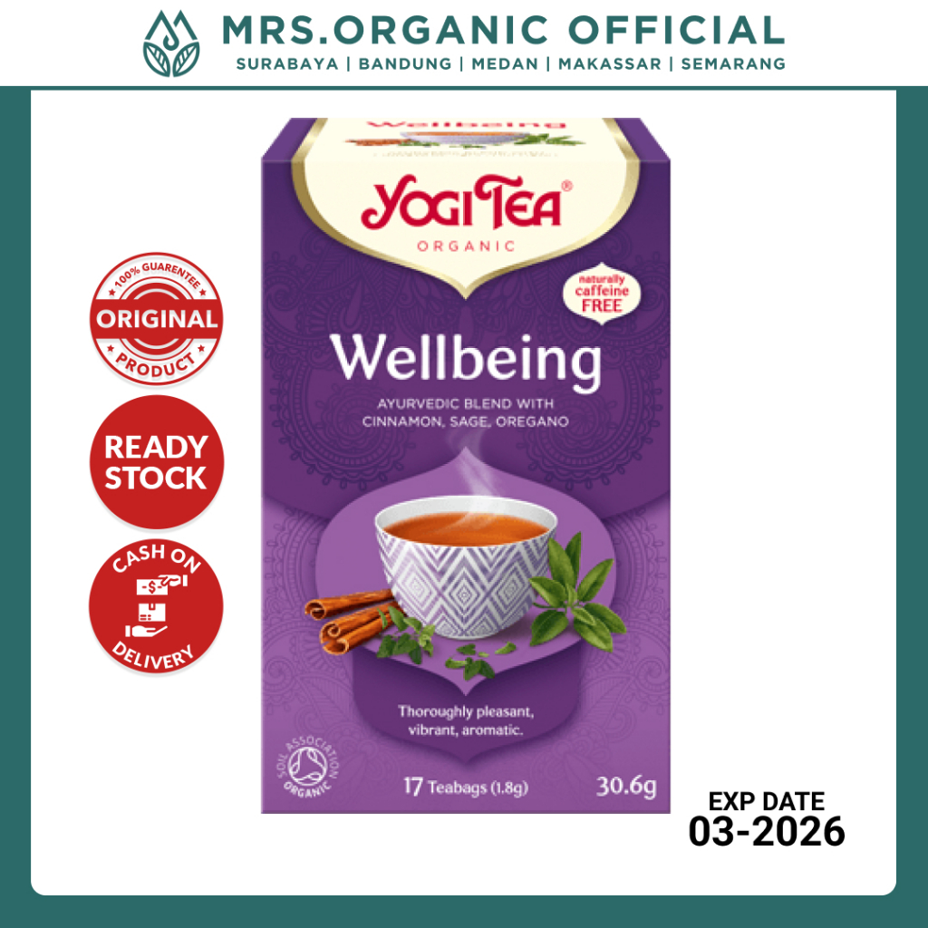 

Teh Herbal Kesehatan Imun Organik YOGI TEA Organic Wellbeing Tea 30.6gr - Minuman Sehat