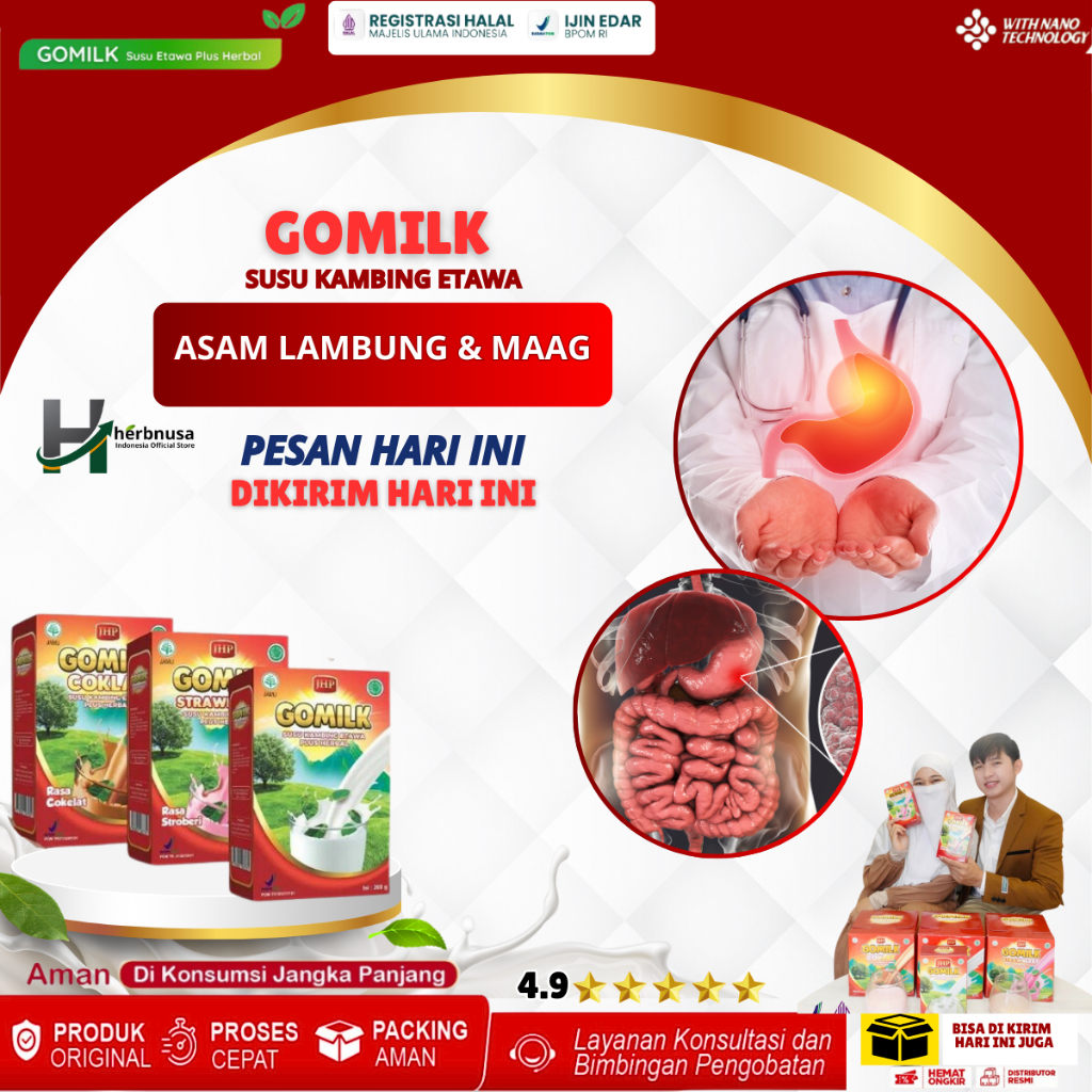 

[ BISA COD + GARANSI ] [ BELI 1 GRATIS JAHE ] [ BELI 3 GRATIS MADU ] Gomilk Susu Kambing Etawa Plus Herbal Susu untuk Mengatasi Maag kronis