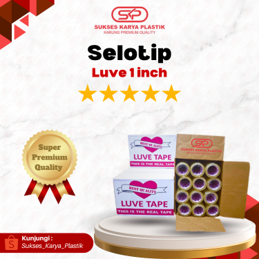 

Selotip Luve Bening 24mm (1 inci) isi 6 Pcs/1 Slop Panjang 85 yard, Selotip Bening 1 inci, Solatape 1 inci
