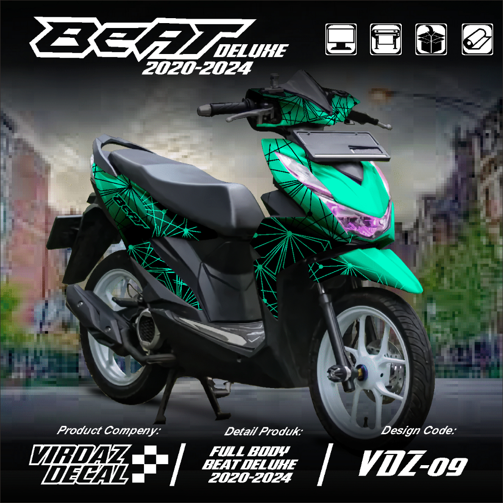 (COD) TERBARU Decal Sticker Honda Beat DELUXE STREET 2020 2021 2022 2023 2024 Full body - Stiker Sko
