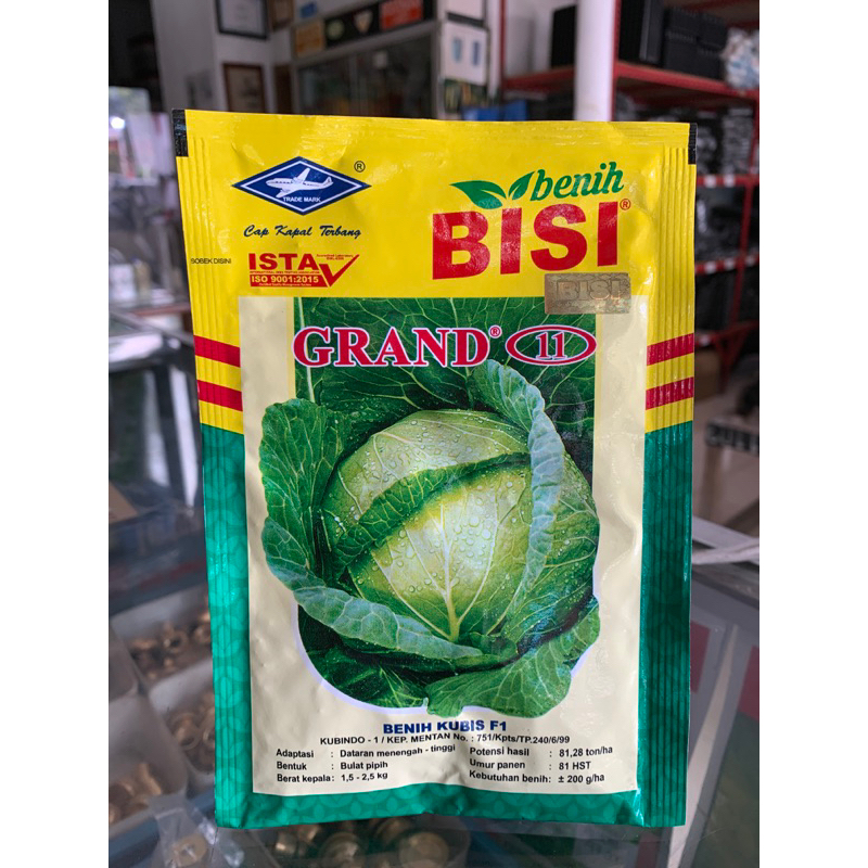 Benih Kubis F1 Grand 11 Cap Bisi Kemasan 15 gram