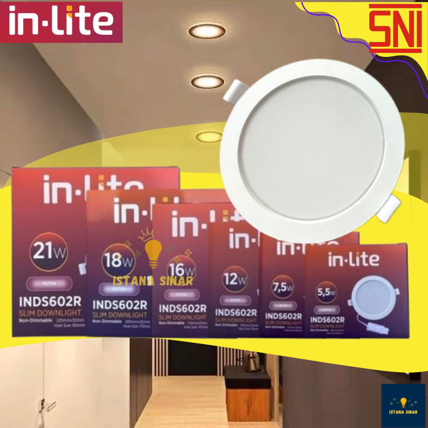 In-Lite Lampu Plafon Downlight Panel Inbow 3 wt 6 wt 9 wt 12 wt 18 wt 24 wt