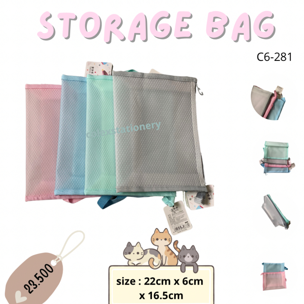 Document Storage Bag / Document Map Pelajaran Sleting 4 Warna / Map Pelajaran Zipper Pocket
