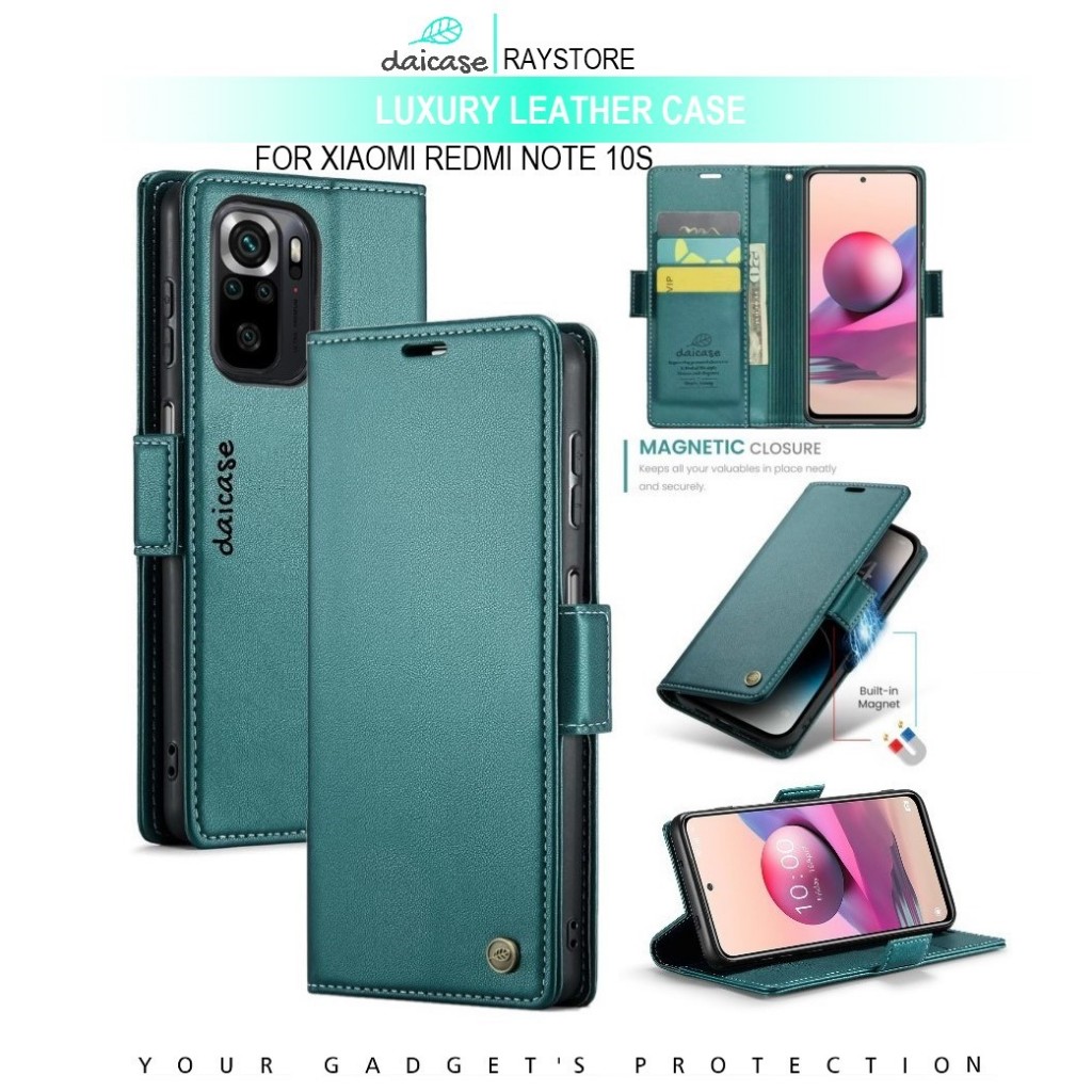 XIAOMI REDMI NOTE 10S FLIP LEATHER CASE PREMIUM-FLIP WALLET CASE UNTUK XIAOMI REDMI NOTE 10S