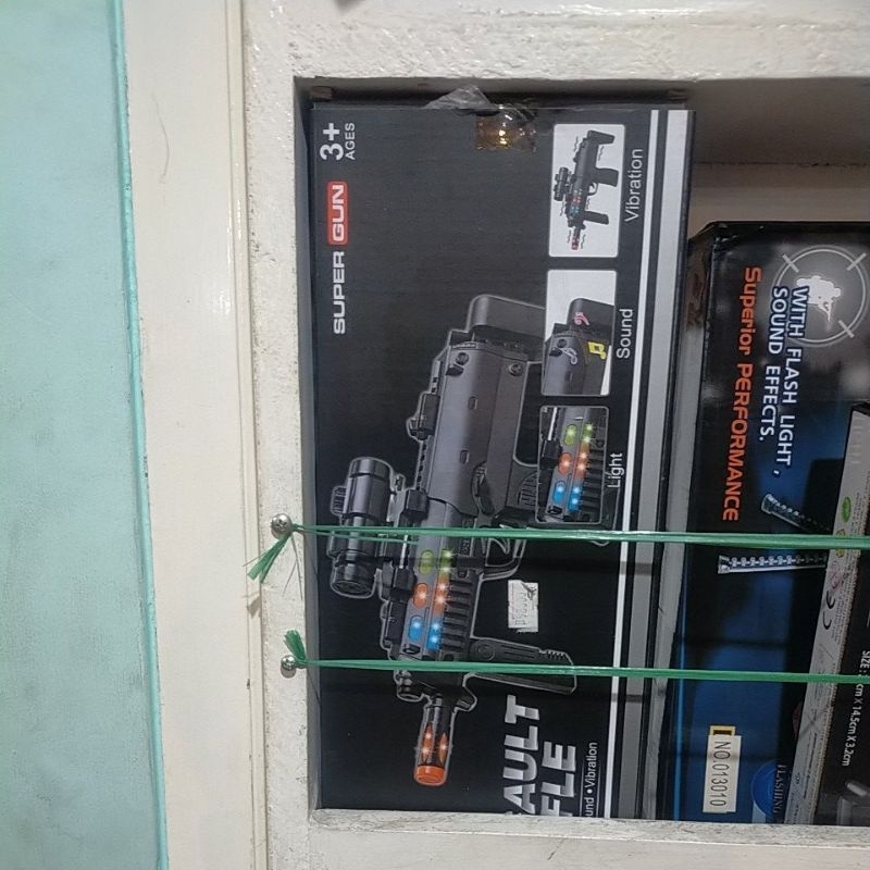 pistol mainan lampu suara getaran bo