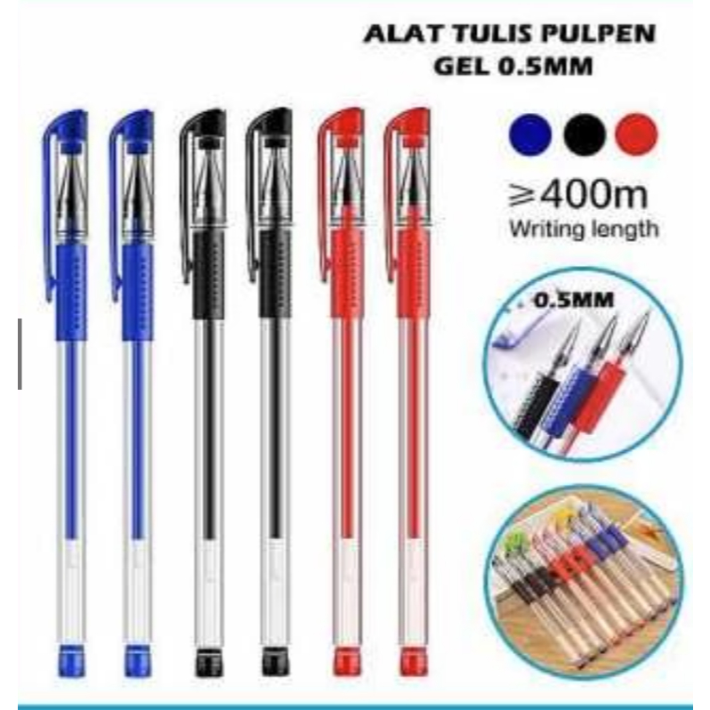 

PENA GEL PULPEN BOLPOIN PEN CAIR 0.5 MM HITAM.