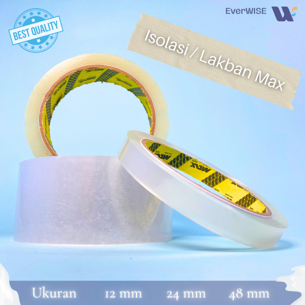 

Isolasi / Lakban Bening dan Coklat MAX Tape Berkualitas | 12 mm / 24 mm / 48 mm | HARGA PER PCS