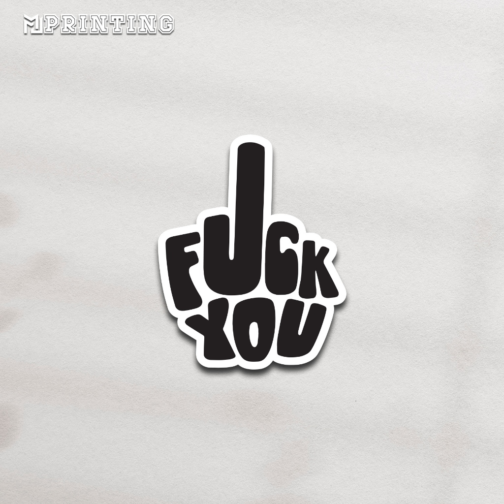 

stiker hitam glossy meme middle finger sticker fucek laptop notebook koper gitar