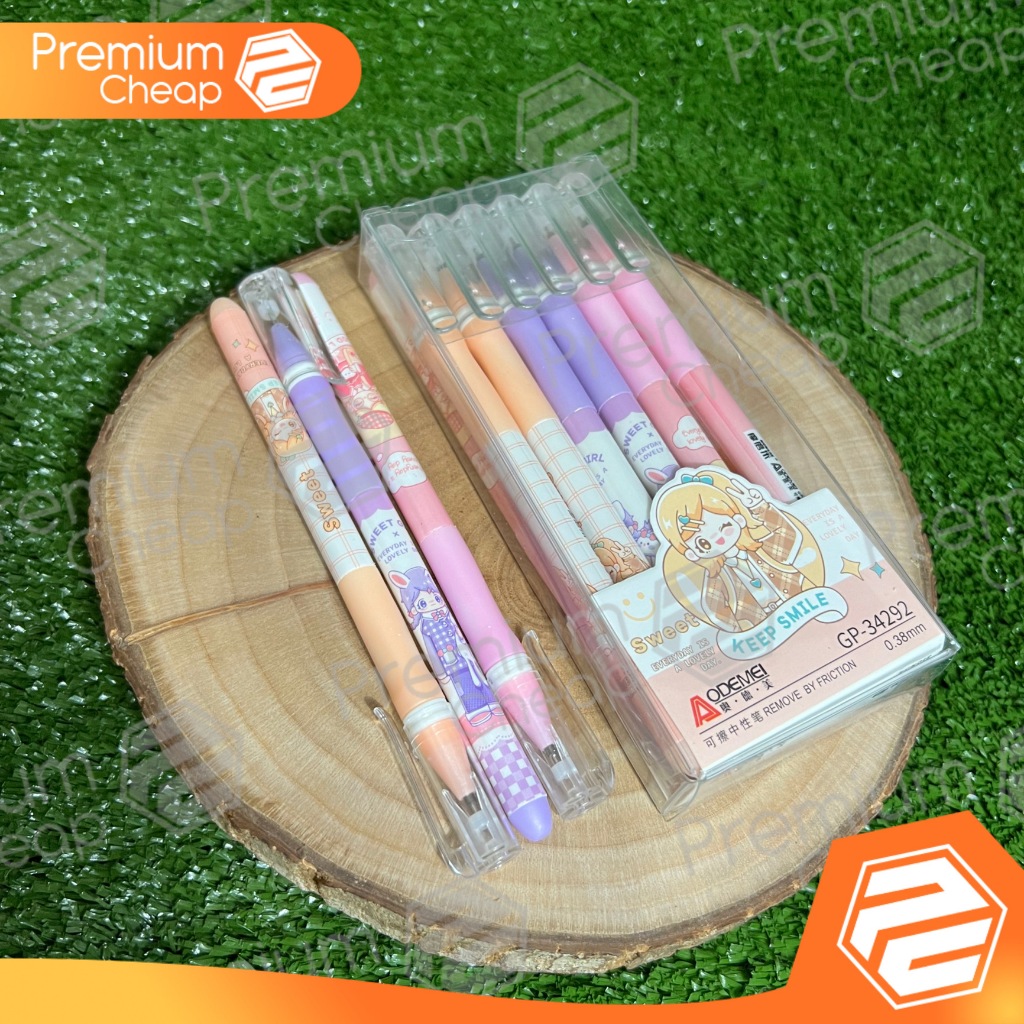 

[12 PCS] Pen Hapus Gel Pen Erasable Odemei GP34292 Smile