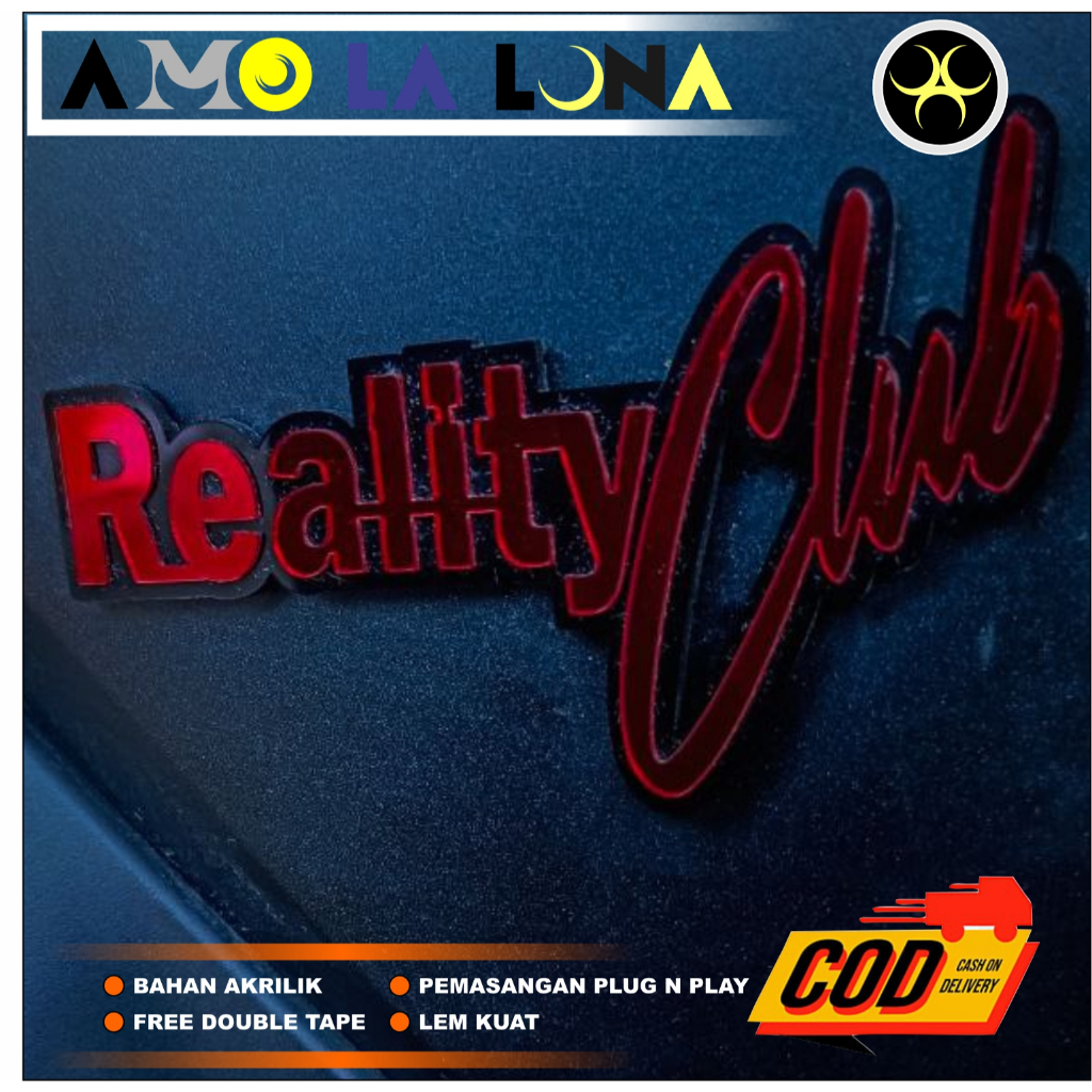 1 pcs logo emblem acrilic band reality club bukan sticker bukan sticker timbul aksesoris akrilic tim
