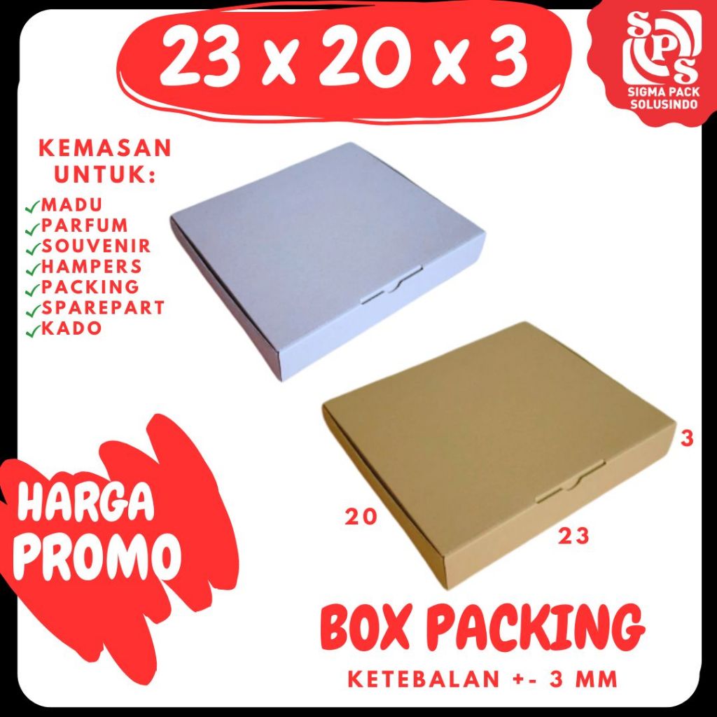 

Dus Packing 23x20x3 LD Kardus Hampers Kotak Kemasan Box Souvenir Karton Sparepart Minyak Wangi