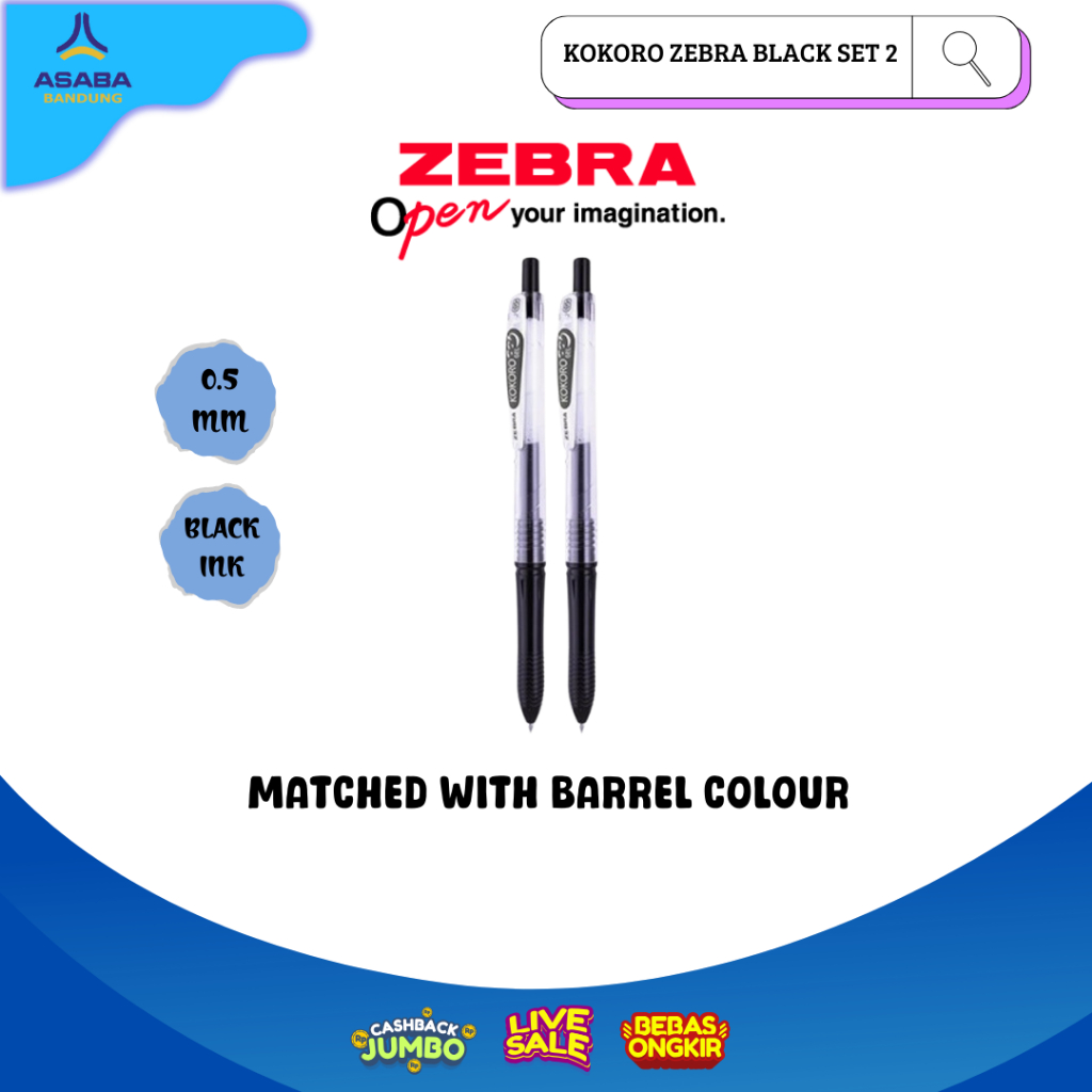 

Asaba Bandung - Zebra Kokoro Black Set 2 (isi 2 buah pulpen)