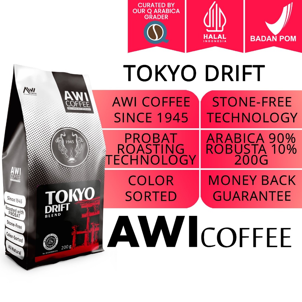 

KOPI SIDIKALANG | Tokyo Drift Blend For Cafe 200gr Biji | Arabika Robusta Blend | AWI COFFEE