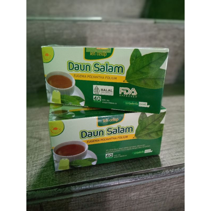 

Teh Celup Daun Salam. Obat Herbal Untuk Reumatik, Asam Urat, Hipertensi ,dll. Produk dari Tazakka isi 20 kantong.