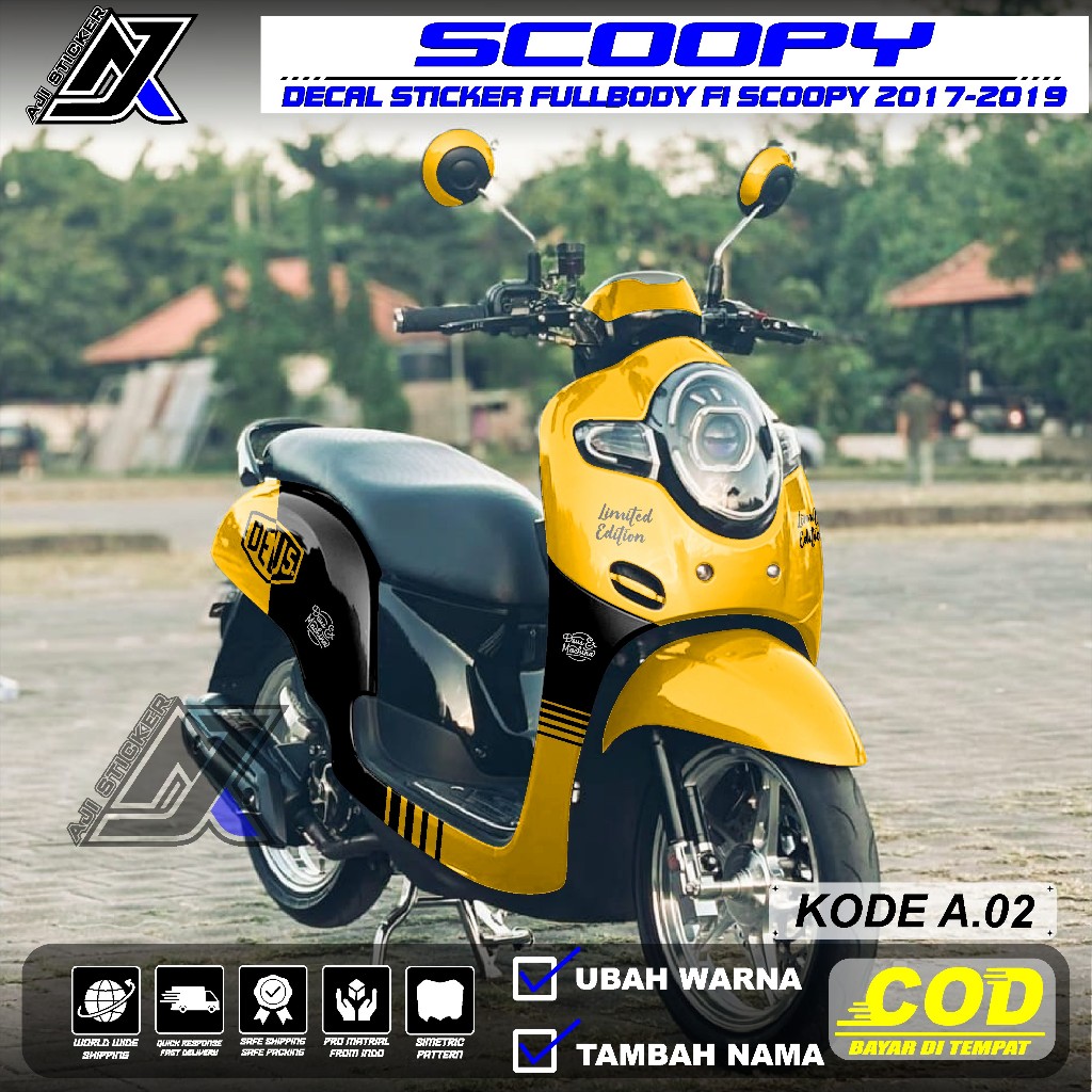 Decal Scoopy Fi DEUS - Sticker Decal Scoopy Fi Tahun 2017 2018 2019 - Sticker Decal Scoopy Full body