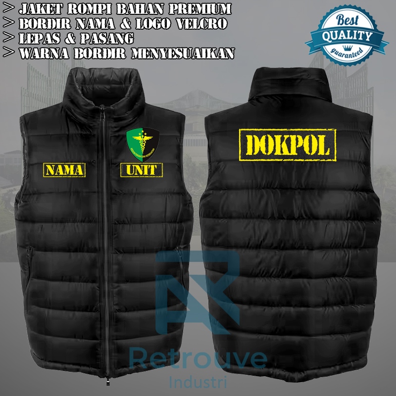 (Premium) Jaket Rompi DOKPOL Custom / Rompi Gelembung / Vest Tactical / Vest Outdoor
