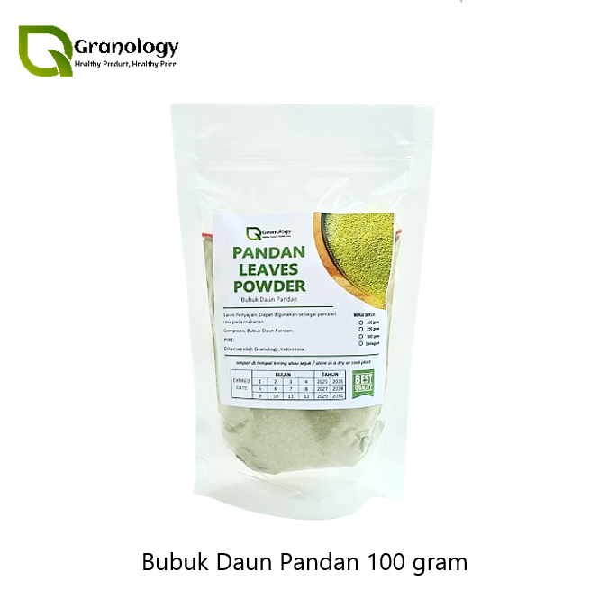 

Bubuk Daun Pandan / Pandan Leaves Powder (100 gram) by Granology