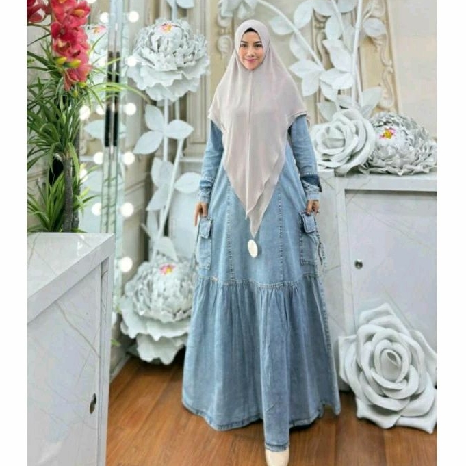 GAMIS MAIZA BY BUGIO CLOTHING (GAMIS SAJA) // GAMIS DENIM PREMIUM