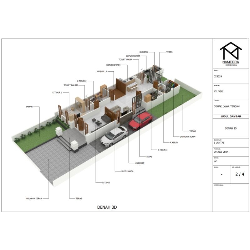 Jasa Desain Rumah | Desain Denah 3D Rumah | Desain Rumah