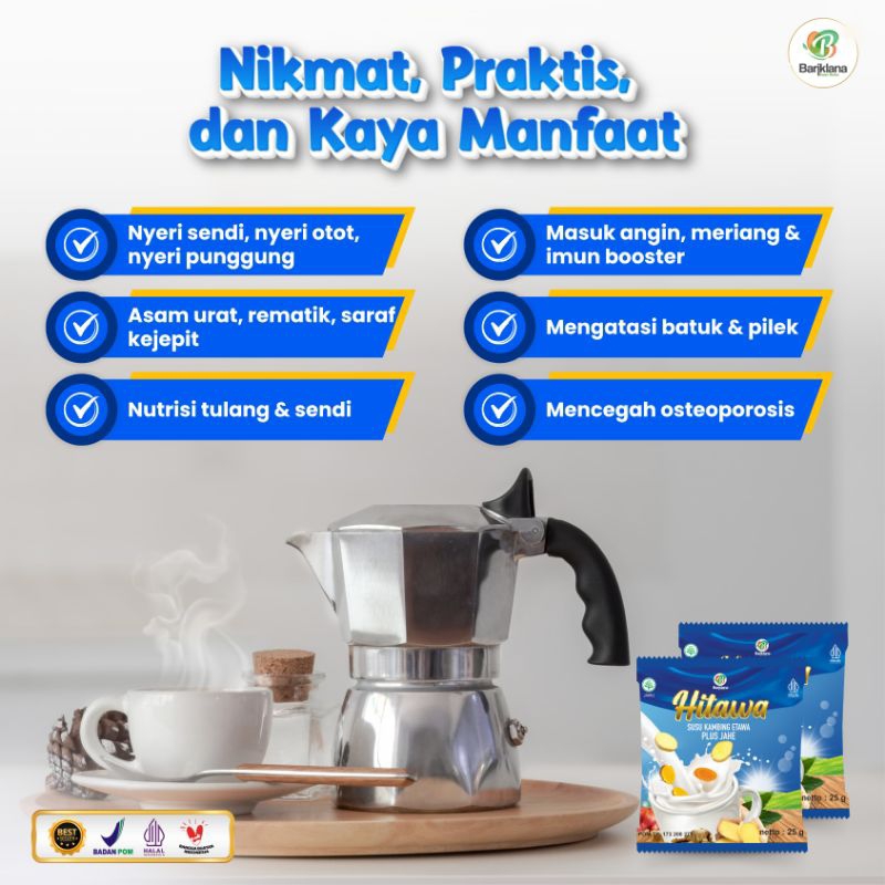 

[BISA COD] + GRATIS JAHE | HITAWA SACHET / Netto 1KG isi 40 Sachet / Susu Etawa Plus Herbal Jahe Kunyit Temulawak