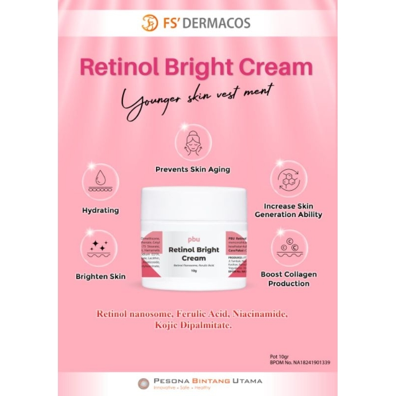 pbu Retinol Bright Cream - krim anti aging & pencerah - BPOM