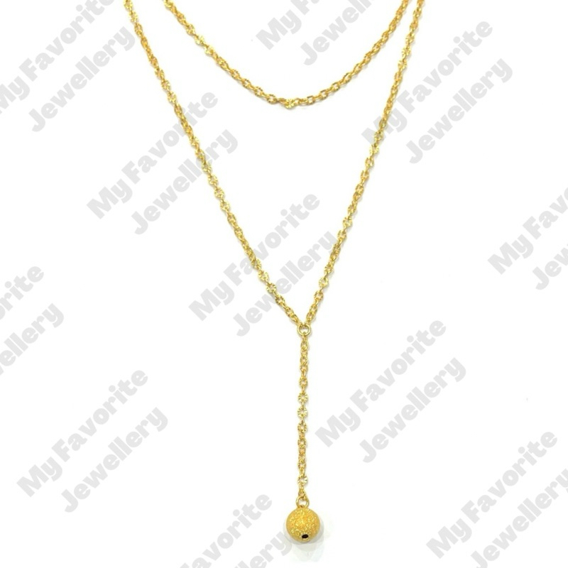 Kalung Layer Bola Pasir EMAS ASLI Kadar 875 20K