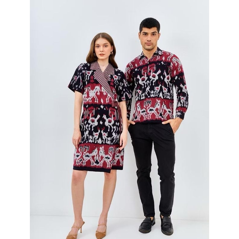 BAJU TENUN COUPLE - COUPLE TENUN SUMBA - KEMEJA TENUN - DRESS TENUN - SET PAKAIAN COUPLE