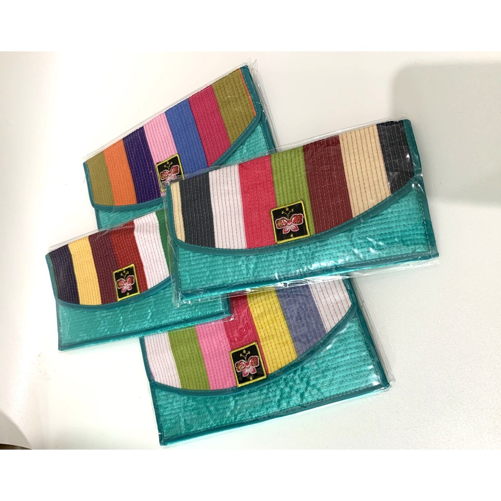 Dompet uang warna warni panjang bahan kain ala korea - BIRU TOSCA