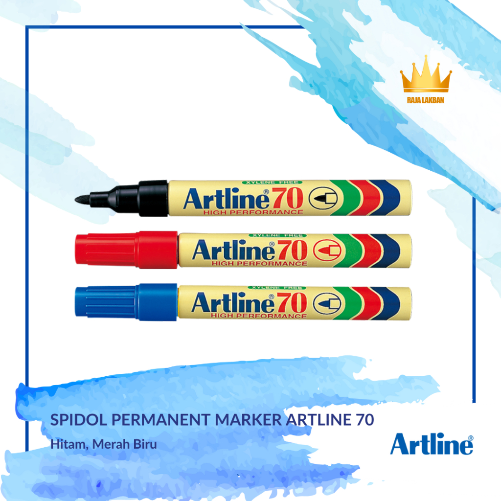 

Spidol Permanen Marker Artline 70/ 1.5 mm/ Hitam - Merah - Biru - Pcs