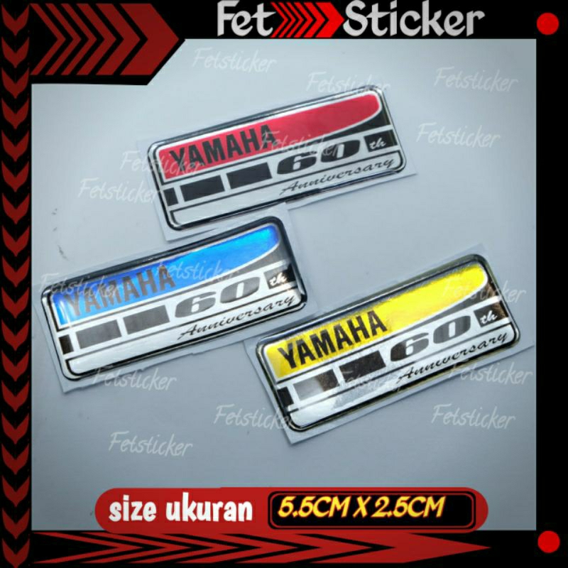 Emblem Timbul 60th Anniversary Yamaha / Stiker Timbul 3D Yamaha 60th Anniversary