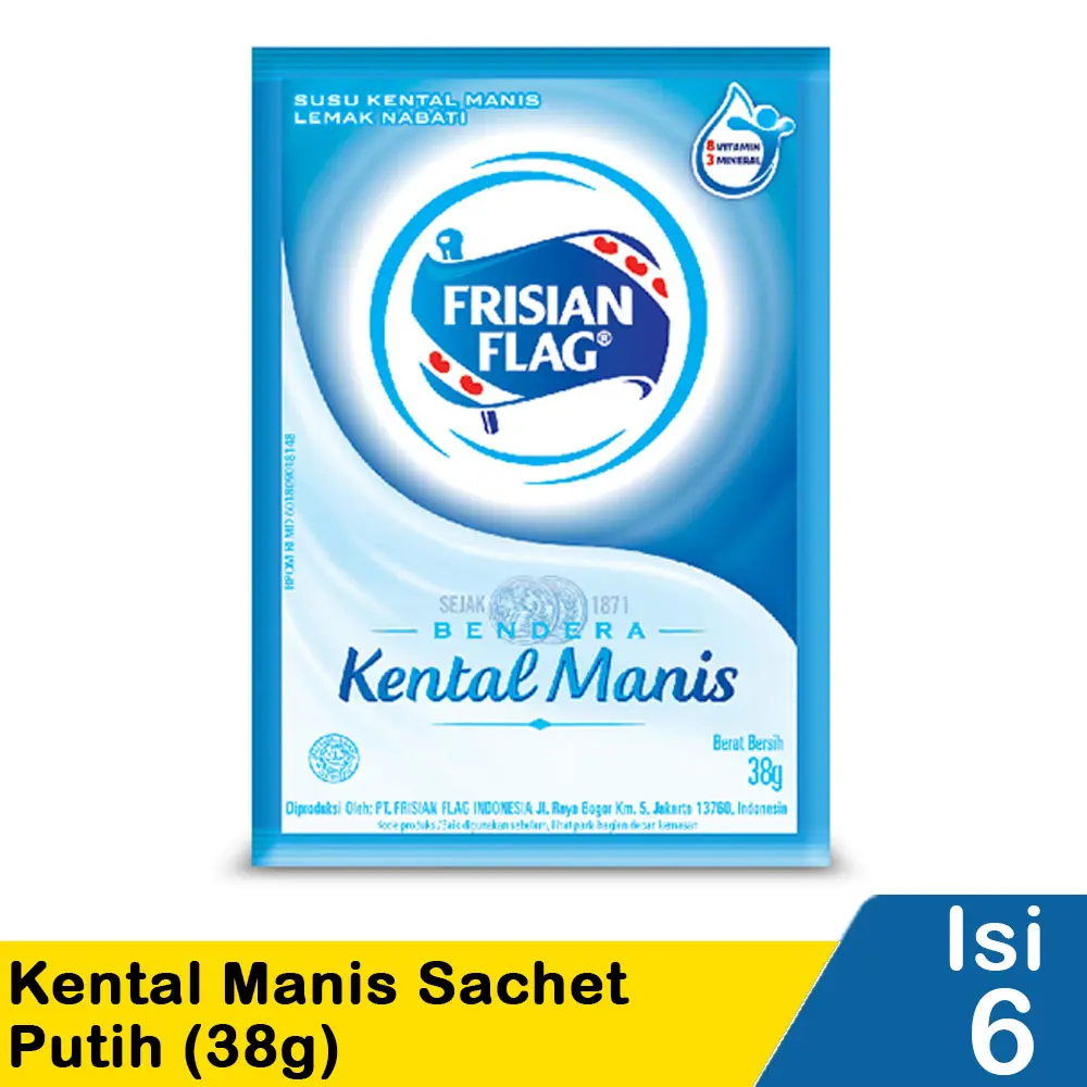 

frisian flag kental manis putih 6x38gr