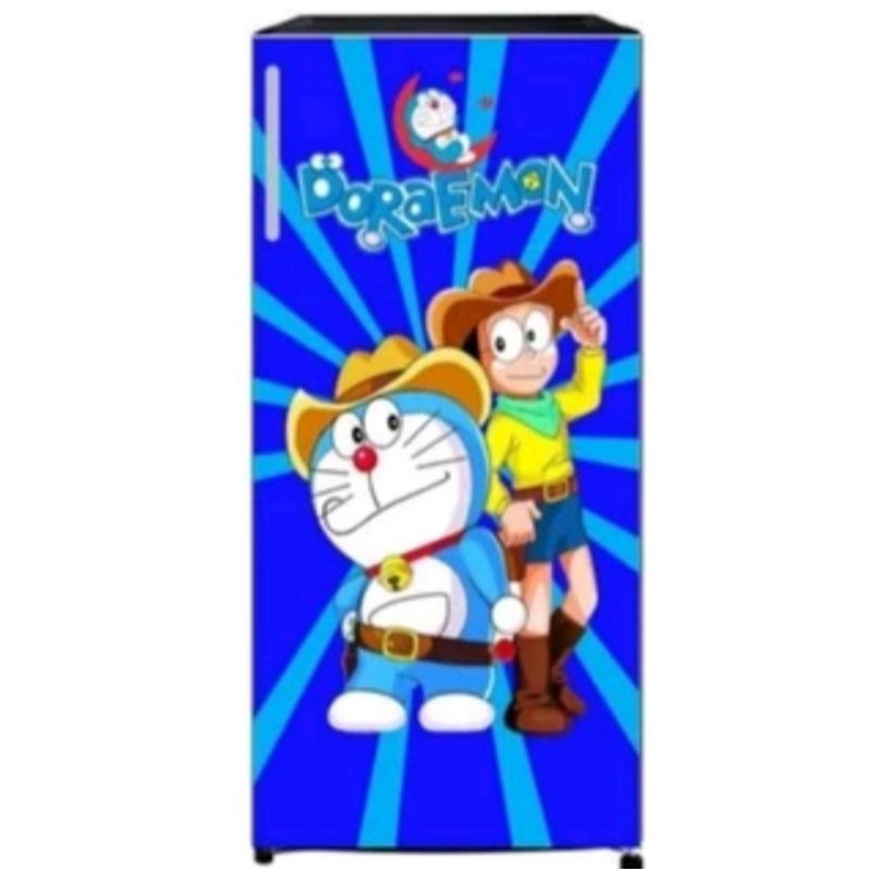 Stiker kulkas 1 pintu motif doraemon