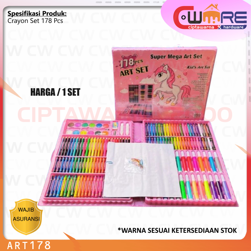 

Crayon Krayon set 178 pcs alat mewarnai gambar Pensil Warna Anak Sekolah - DDK