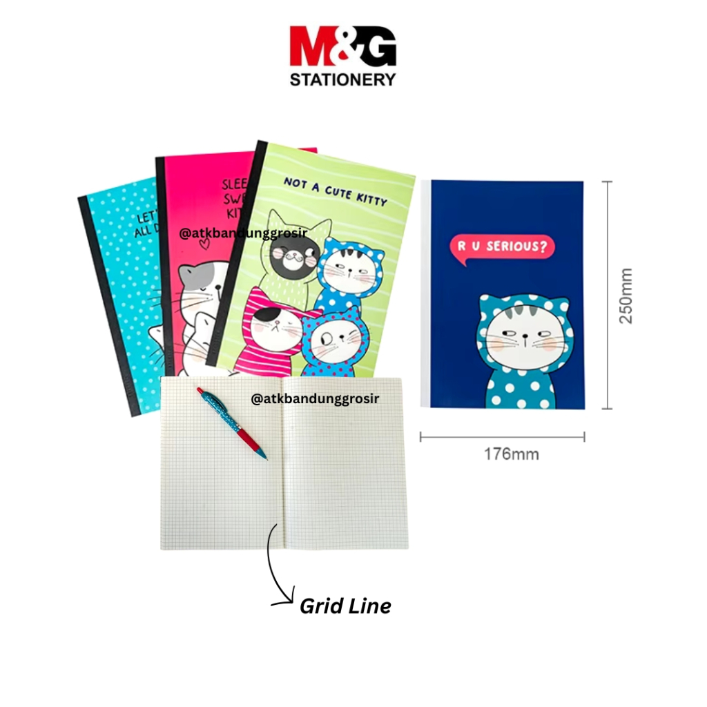 

Notebook Grid B5 M&G So Many Cat #APYJRZ06 Buku Kotak Kecil Note Book Soft Cover Grid Line