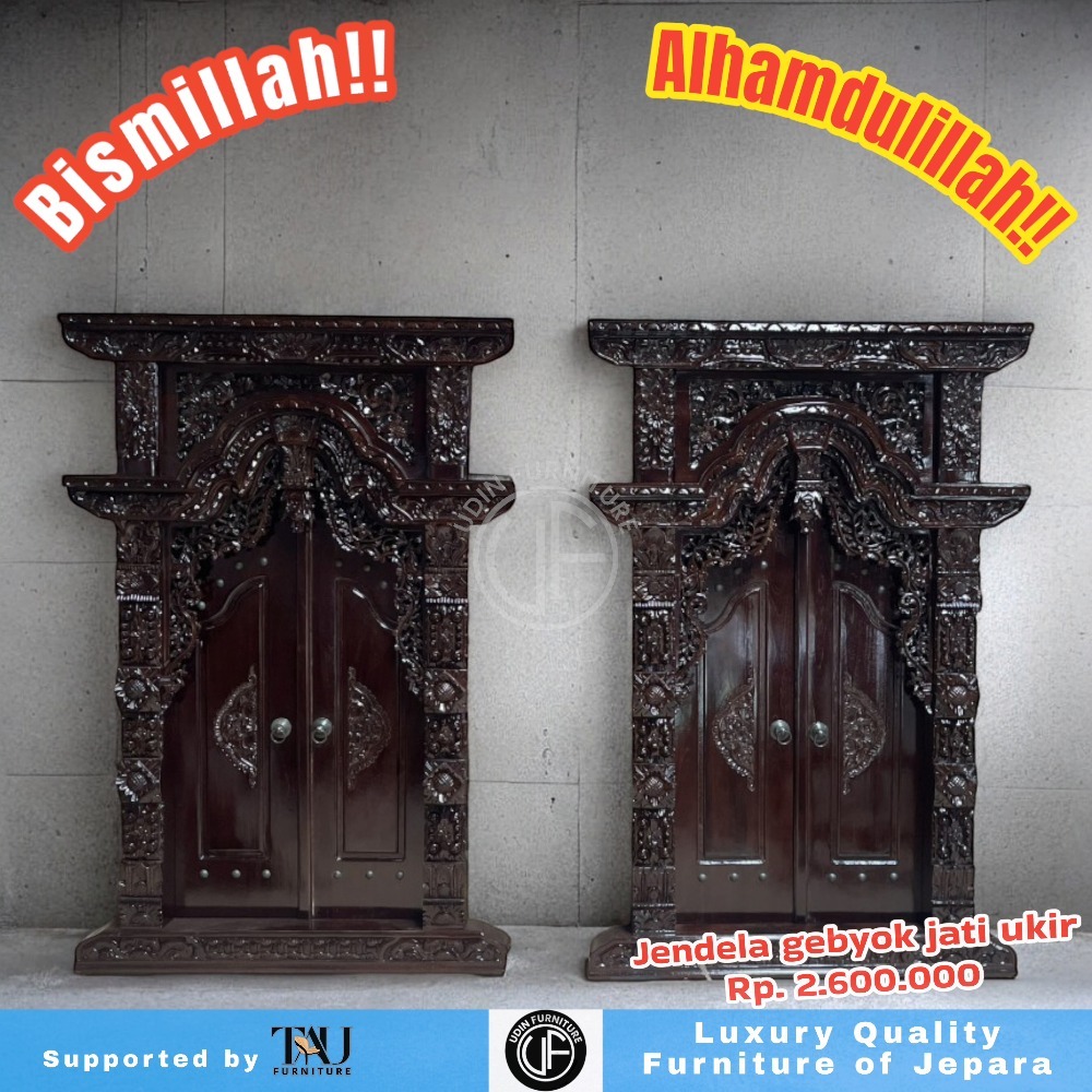 Jendela Gebyok Kayu Jati Ukir