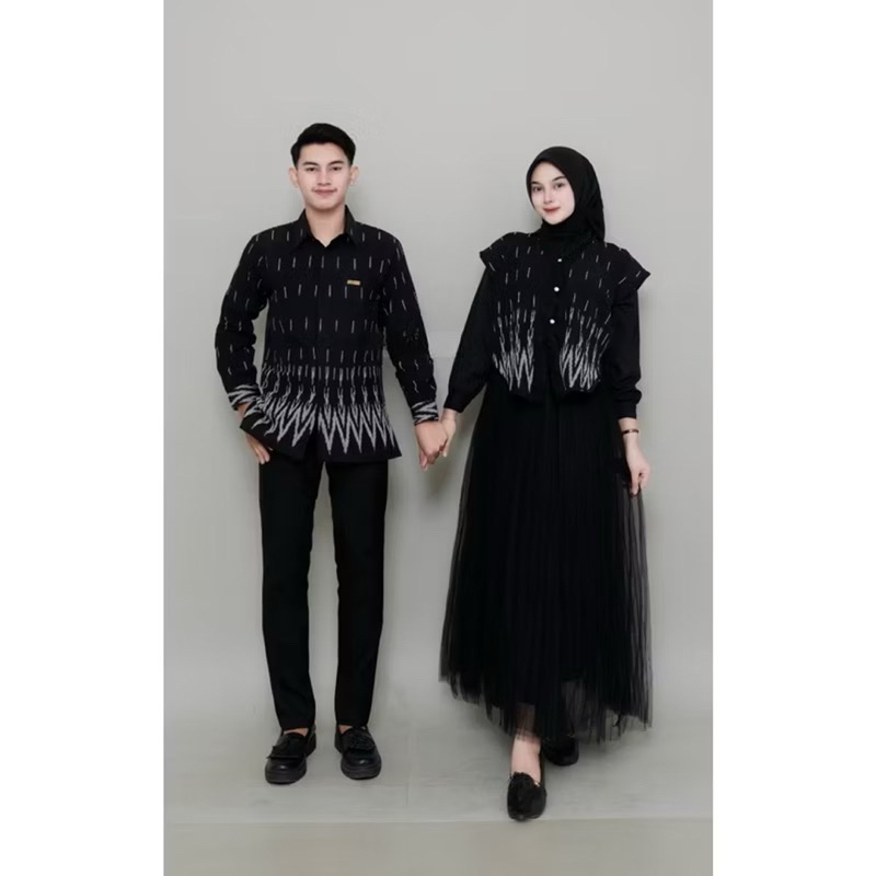 Zoya Baju Tenun Couple Hazel Black Baju Kondangan Baju Couple Pasangan