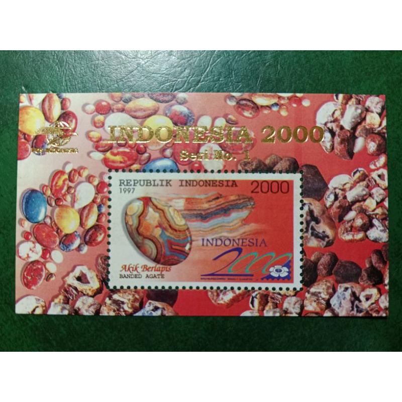 

Prangko Indonesia SS Souvenir sheet Batu mulia seri 1 tahun 1997 UN USED