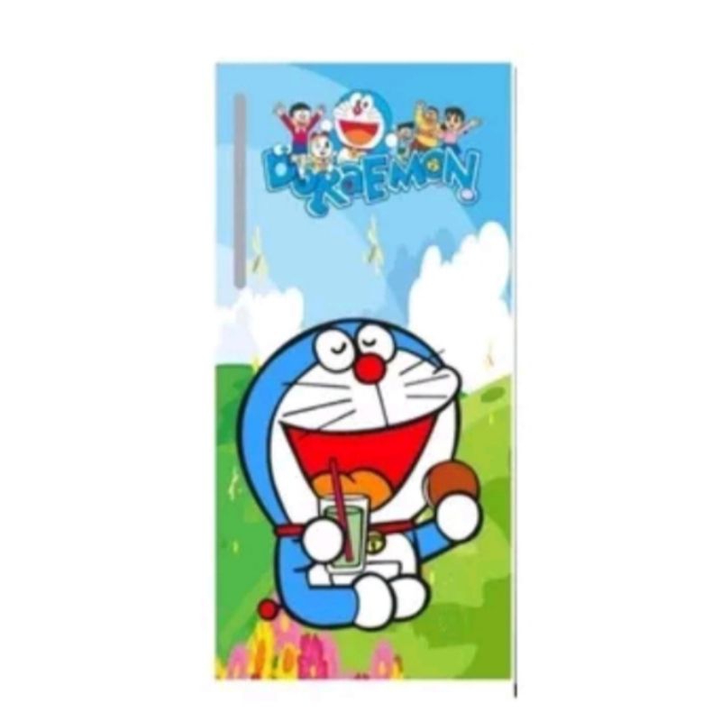 Stiker kulkas 1 pintu motif doraemon