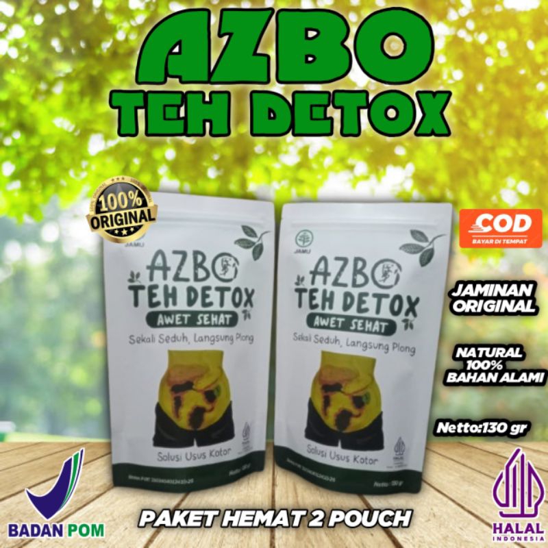 

RAMUAN TEH DETOX AZBO PAKET HEMAT 2POUCH TEH PRMBERSIH USUS & LAMBUNG,MEMPERLANCAR PENCERNAAN,BAB,DATANG BULAN & PENURUN BERAT BADAN